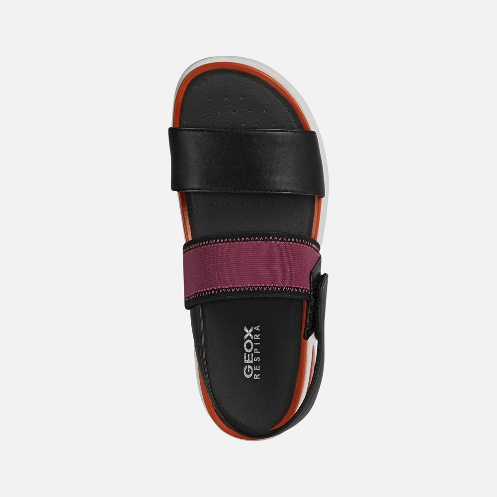 Sandales Geox Ottaya - Noir/Orange - Femme 419260-APF